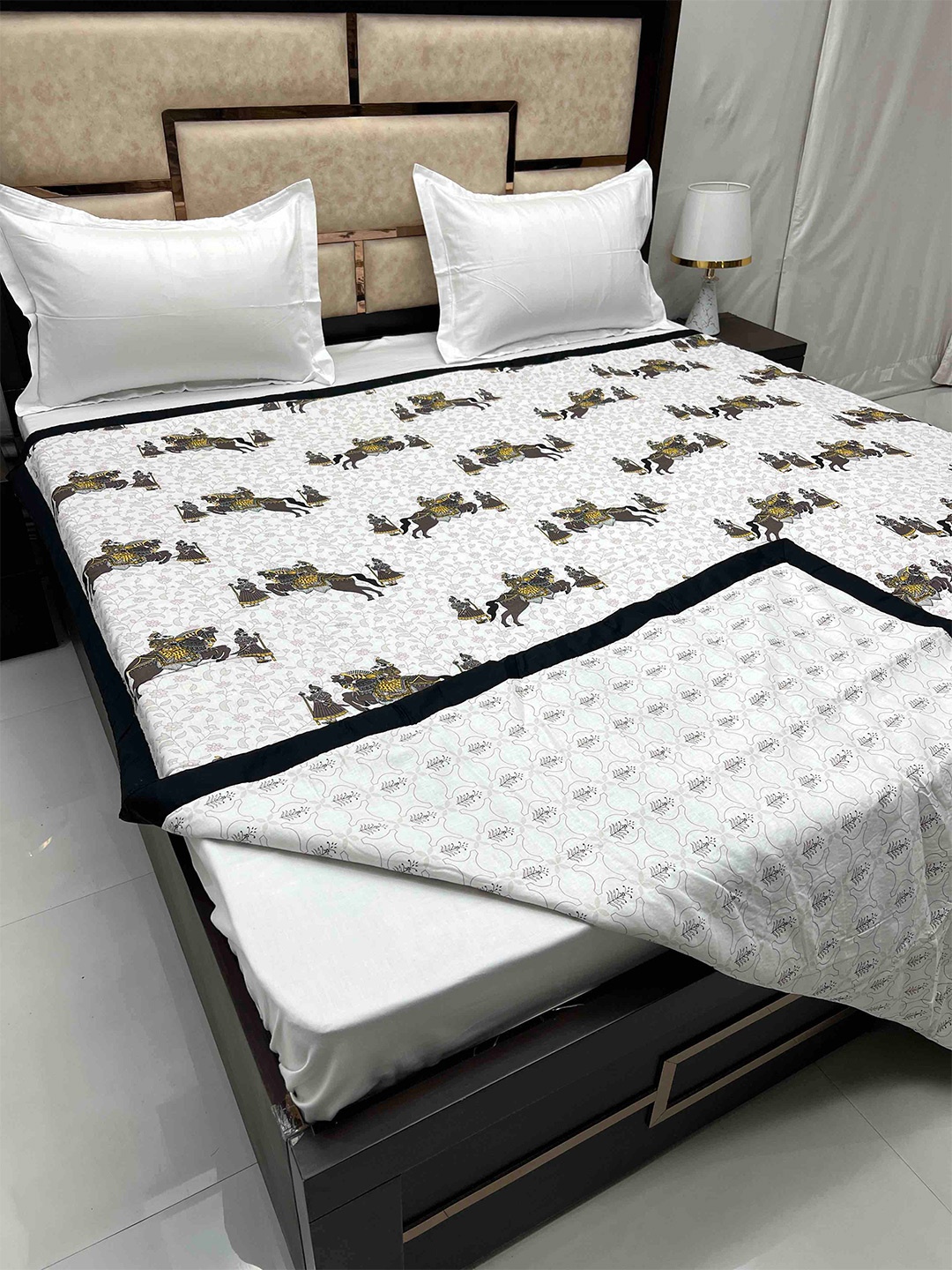 Pure Decor Silken White Print AC Room Cotton 300 GSM Reversible King Size Double Bed Dohar
Pure Decor Silken White Print AC Room Cotton 300 GSM Reversible King Size Double Bed Dohar