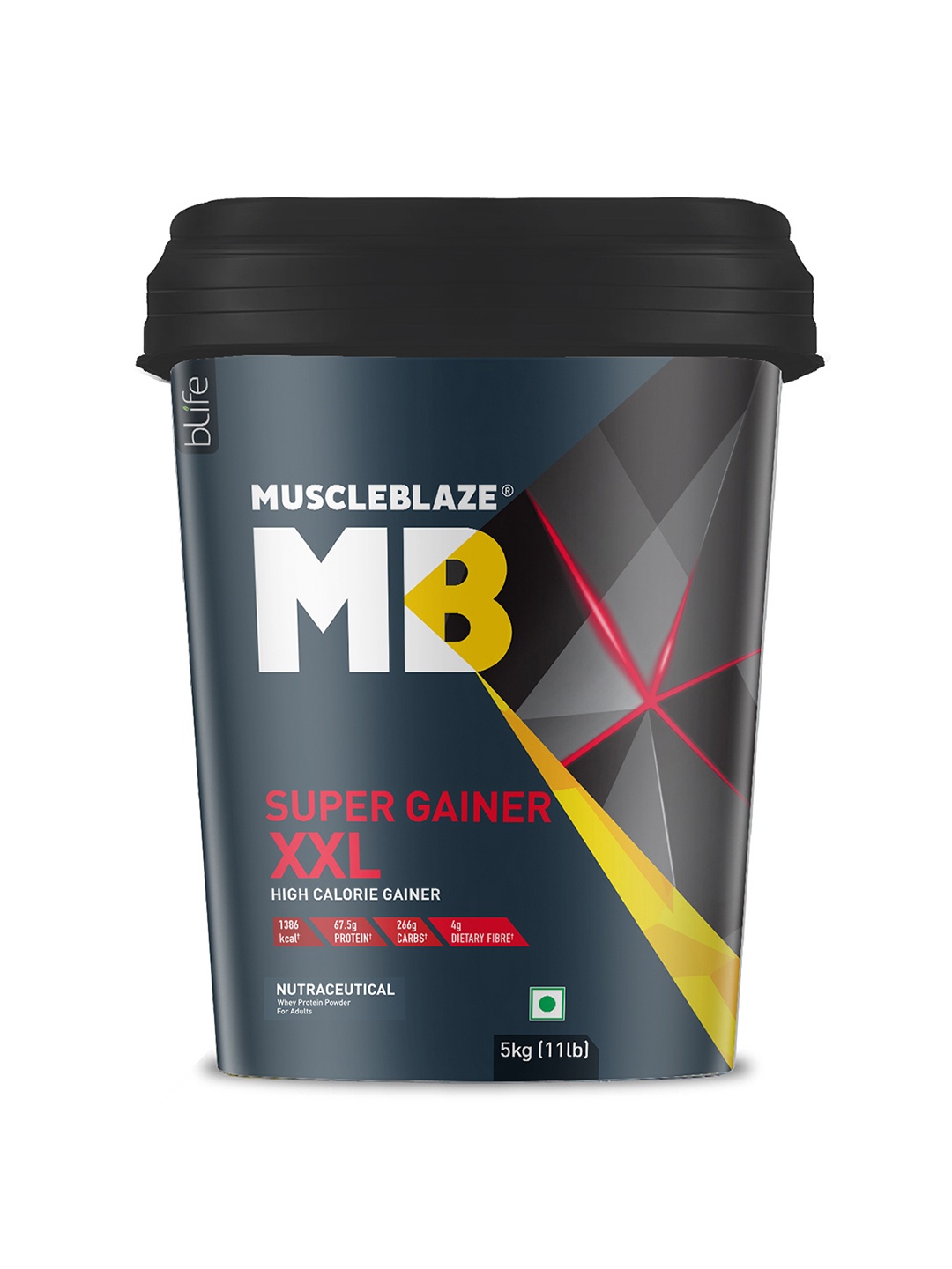 MuscleBlaze Super Gainer XXL High Calorie Chocolate Flavour Gainer Powder - 5Kg, Blue
MuscleBlaze Super Gainer XXL High Calorie Chocolate Flavour Gainer Powder - 5Kg, Blue
