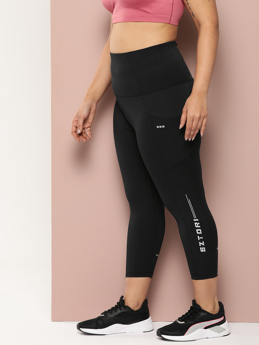 Sztori Women Plus Size Antimicrobial Finish 3/4th Length Activewear Tights, Black
Sztori Women Plus Size Antimicrobial Finish 3/4th Length Activewear Tights, Black