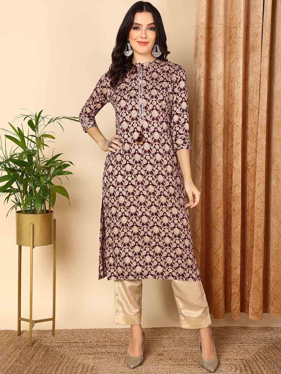 AHIKA Burgundy Ethnic Printed Thread Work Roll-Up Sleeves Mandarin Collar Cotton Kurta
AHIKA Burgundy Ethnic Printed Thread Work Roll-Up Sleeves Mandarin Collar Cotton Kurta
