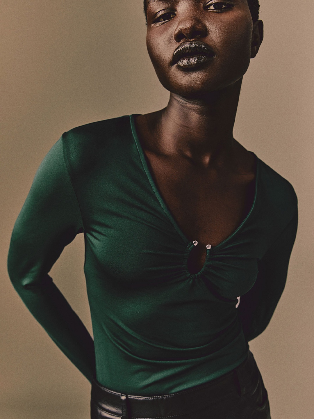 H&M Buckle-Detail Top, Green