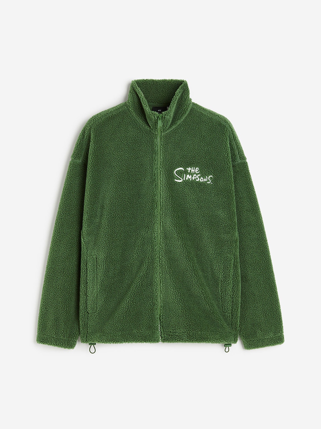 H&M Oversized Fit Teddy Jacket, Green