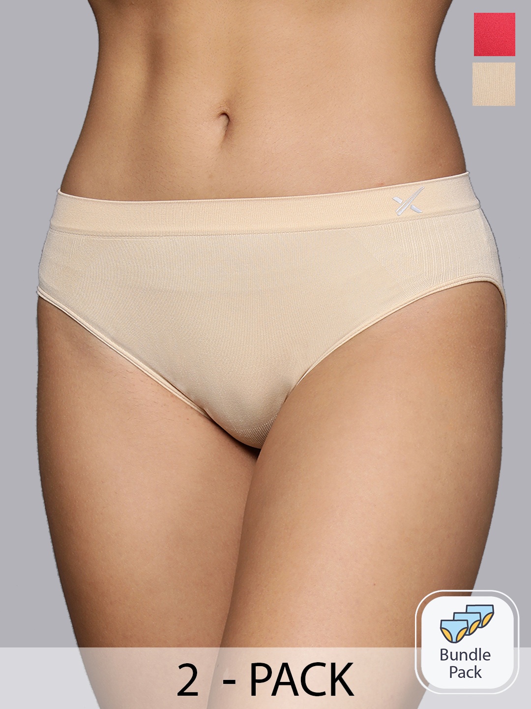 HRX by Hrithik Roshan Set of 2 Assorted Anti Microbial Mid-Rise Seamless Briefs, Nude
HRX by Hrithik Roshan Set of 2 Assorted Anti Microbial Mid-Rise Seamless Briefs, Nude