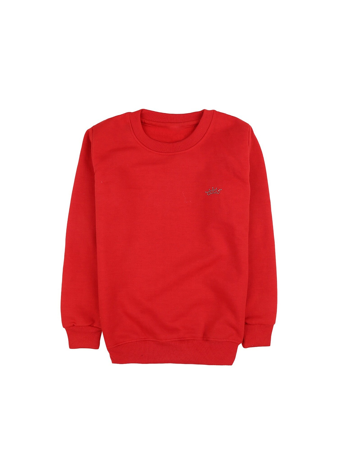 V-Mart Girls Round Neck Fleece Sweatshirt, Grey