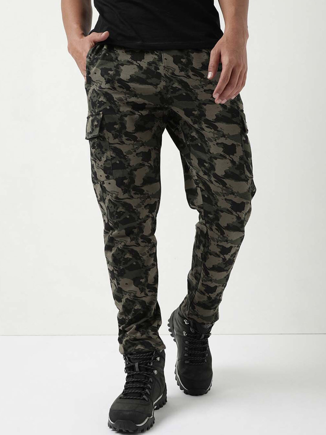 Wildcraft Men Camouflage Printed Cotton Track Pants, Olive 
Wildcraft Men Camouflage Printed Cotton Track Pants, Olive