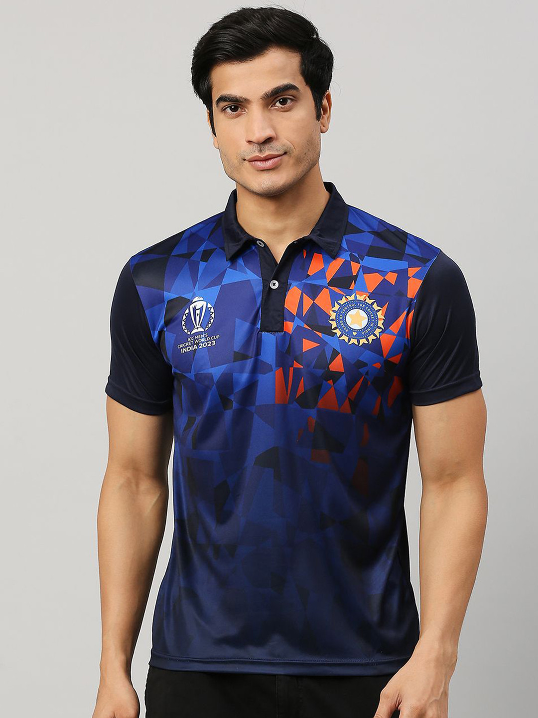 FanCode Abstract Printed Polo Collar T-shirt, Navy blue 
FanCode Abstract Printed Polo Collar T-shirt, Navy blue