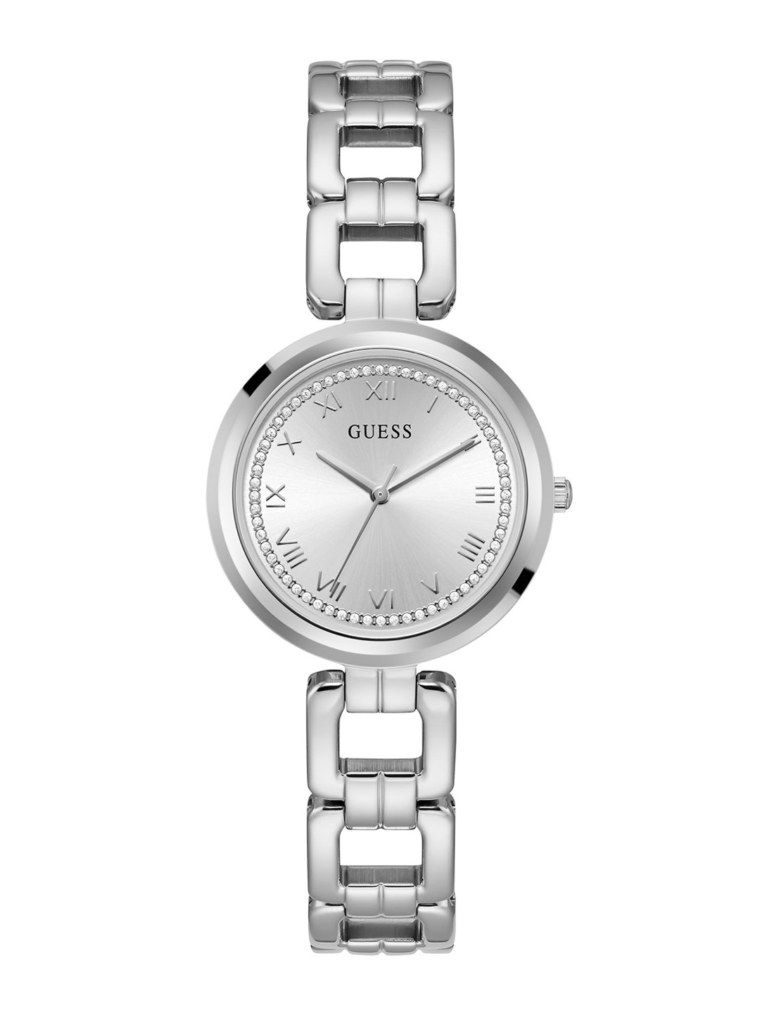 GUESS Printed Dial & Silver Toned Stainless Steel Bracelet Style Straps Digital Watch
GUESS Printed Dial & Silver Toned Stainless Steel Bracelet Style Straps Digital Watch