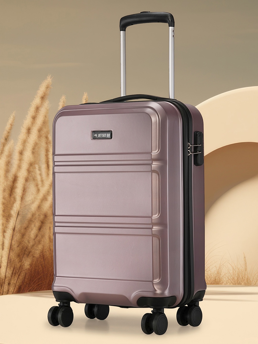 Jet Set Go Dollar Hard-Sided 360-Degree Rotation Cabin Trolley Bag- 55cm, Rose gold
Jet Set Go Dollar Hard-Sided 360-Degree Rotation Cabin Trolley Bag- 55cm, Rose gold