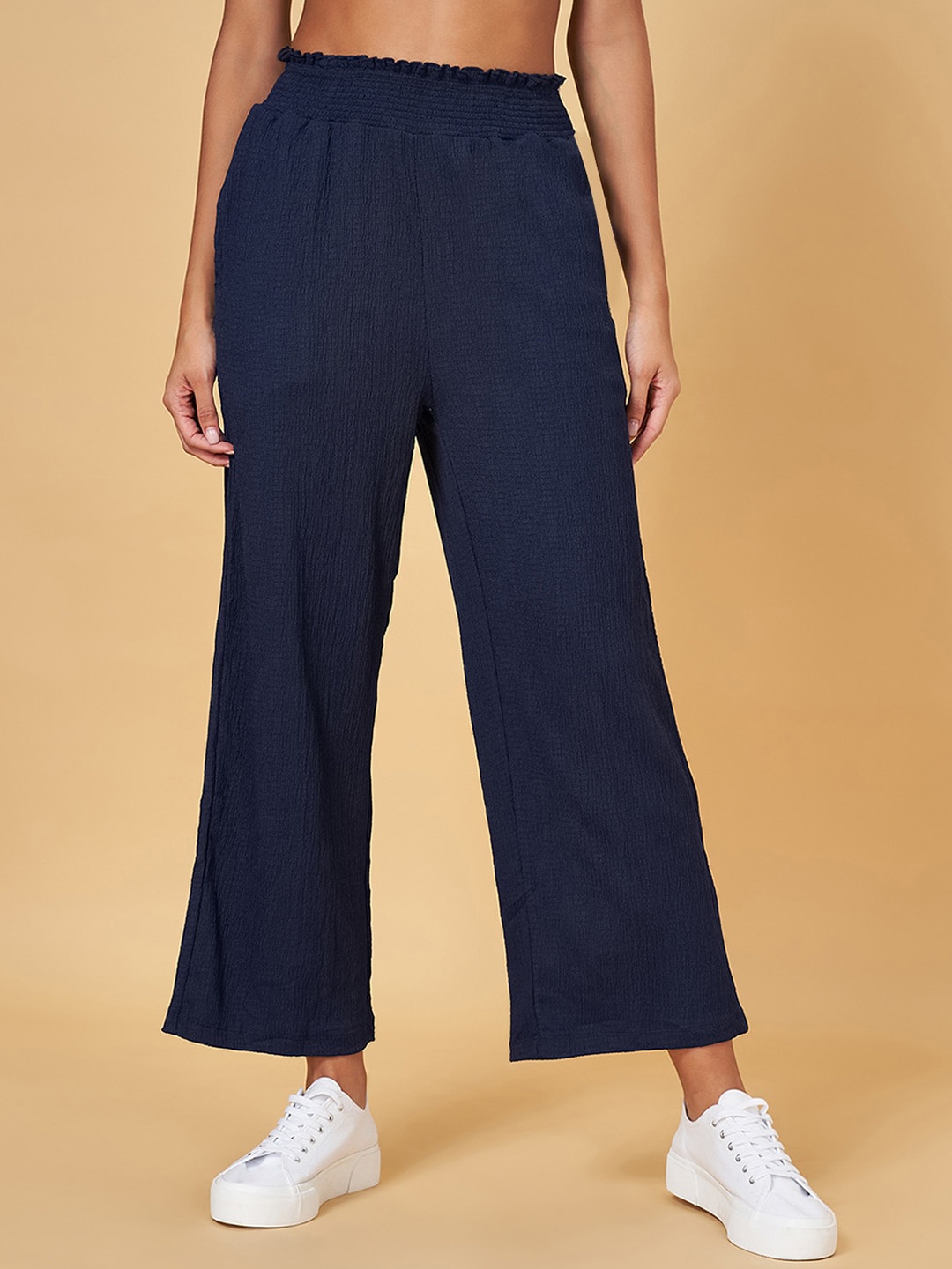 Honey by Pantaloons Women High-Rise Textured Plain Parallel Trousers, Navy blue
Honey by Pantaloons Women High-Rise Textured Plain Parallel Trousers, Navy blue