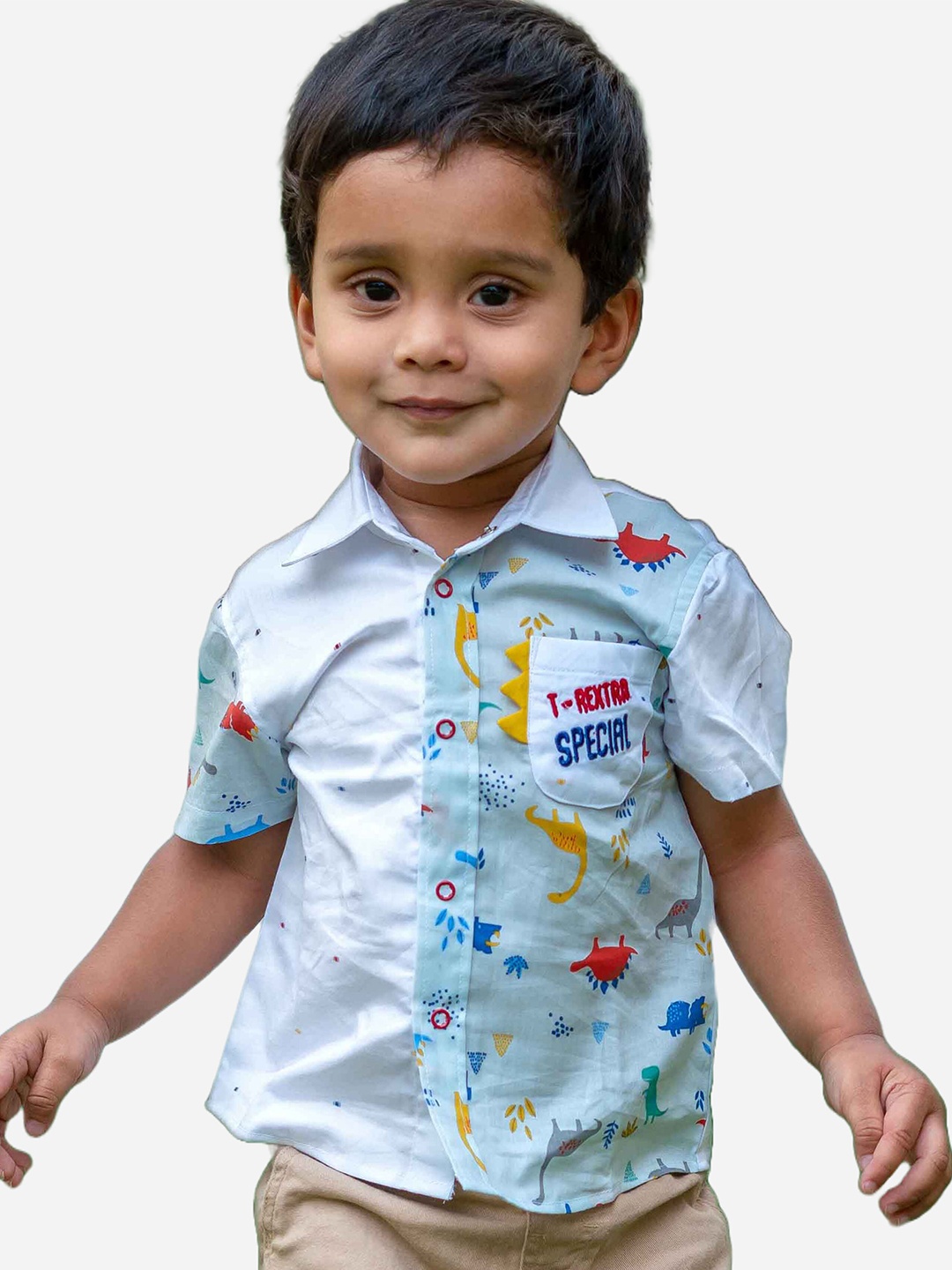 Little Llama Boys Comfort Conversational Opaque Printed Embroidered Casual Shirt, White
Little Llama Boys Comfort Conversational Opaque Printed Embroidered Casual Shirt, White
