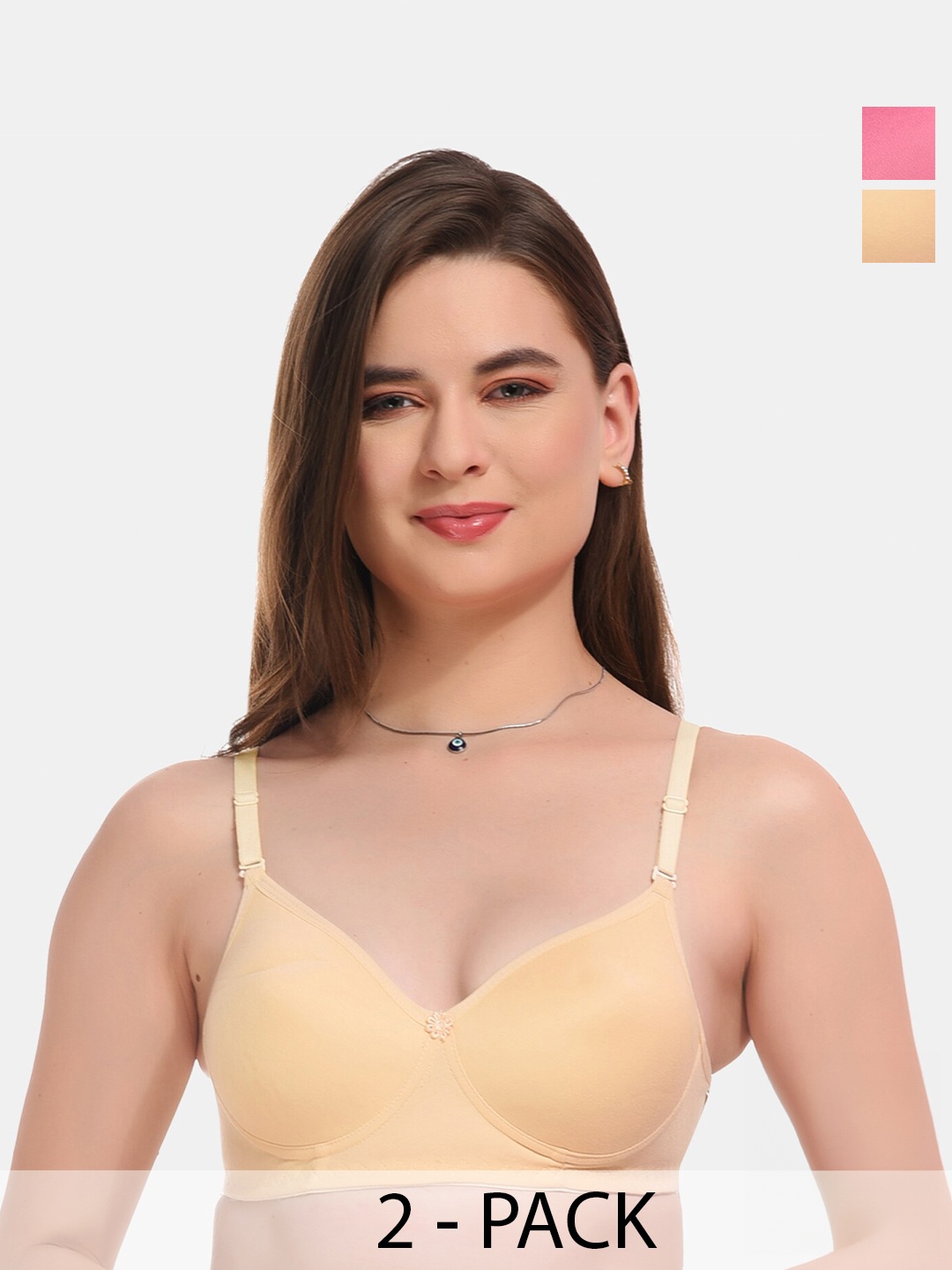 ESOROUCHA Pack Of 2 Full Coverage Lightly Padded Everyday Bra With All Day Comfort, Rose
ESOROUCHA Pack Of 2 Full Coverage Lightly Padded Everyday Bra With All Day Comfort, Rose