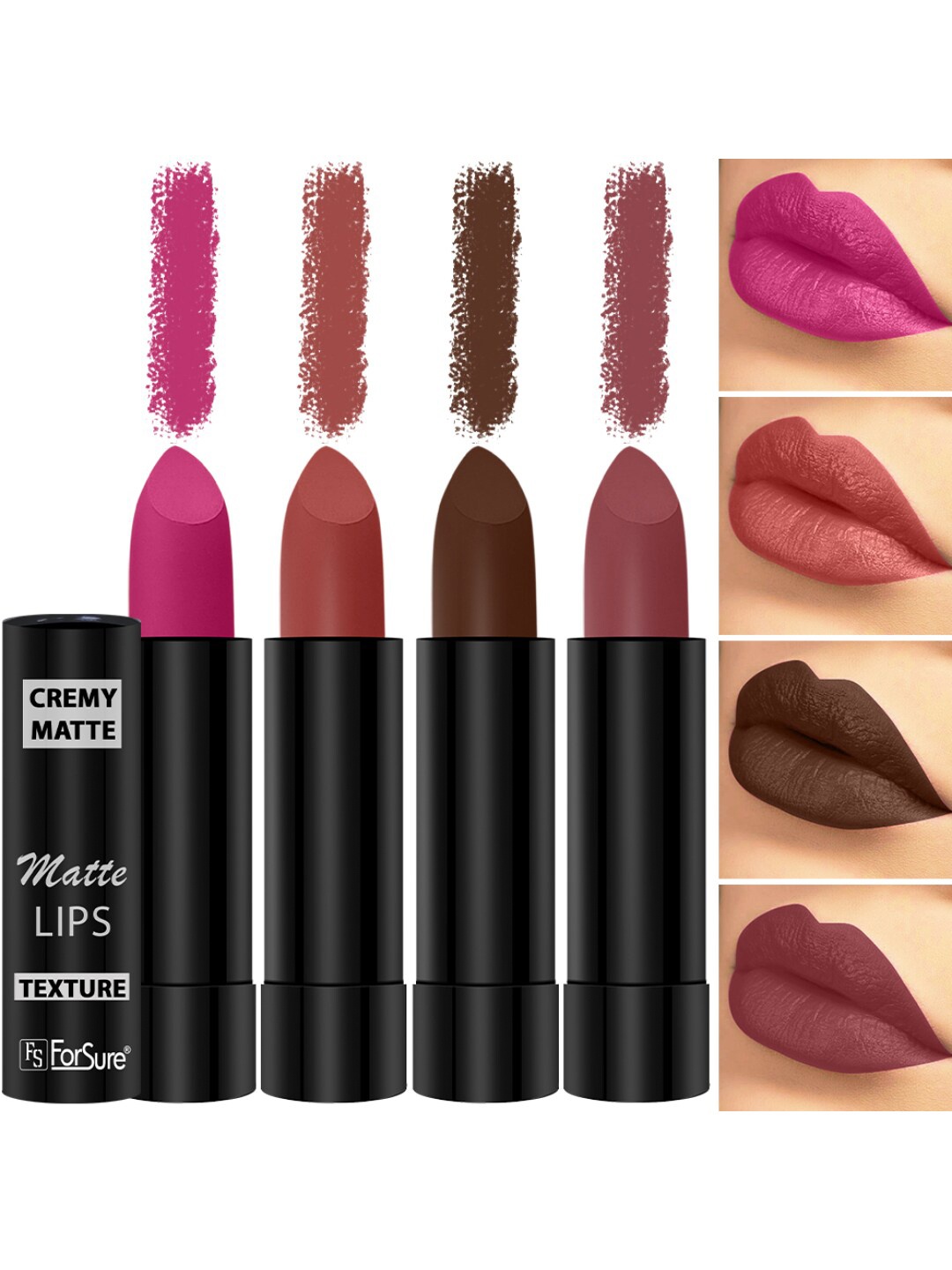 ForSure Set of 4 Cremy Matte Long Lasting & Lightweight Lipstick - Shades 67-71-73-110, Multi
ForSure Set of 4 Cremy Matte Long Lasting & Lightweight Lipstick - Shades 67-71-73-110, Multi