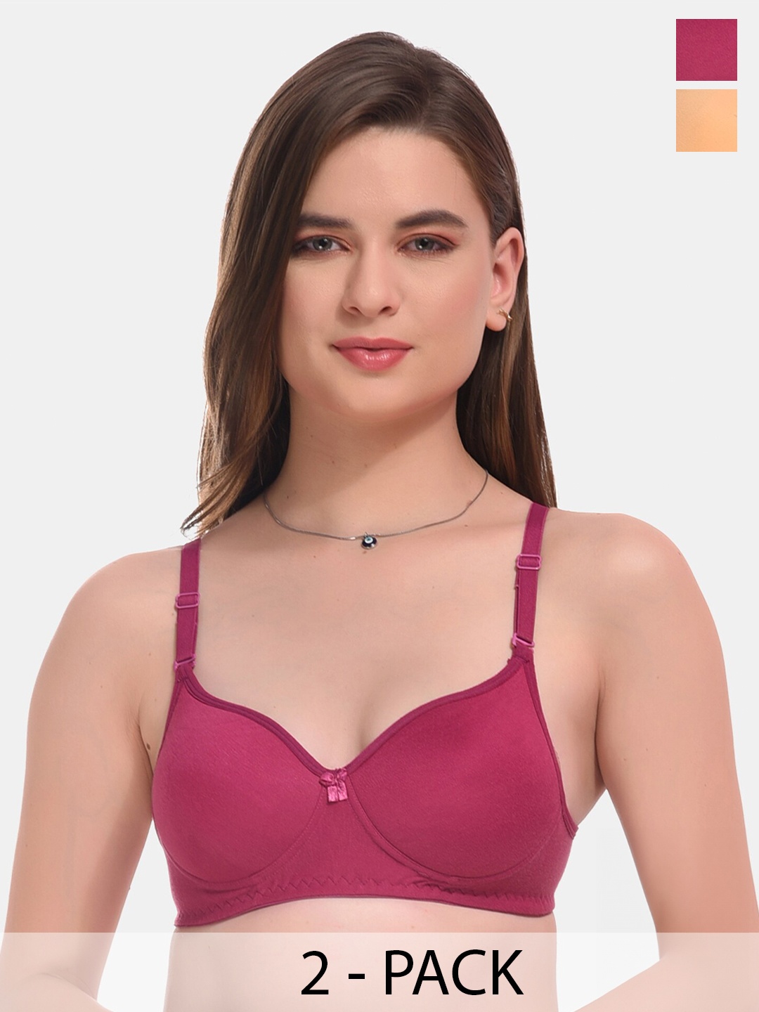 ESOROUCHA Pack Of 2 Full Coverage Lightly Padded Everyday Bra With All Day Comfort, Magenta
ESOROUCHA Pack Of 2 Full Coverage Lightly Padded Everyday Bra With All Day Comfort, Magenta
