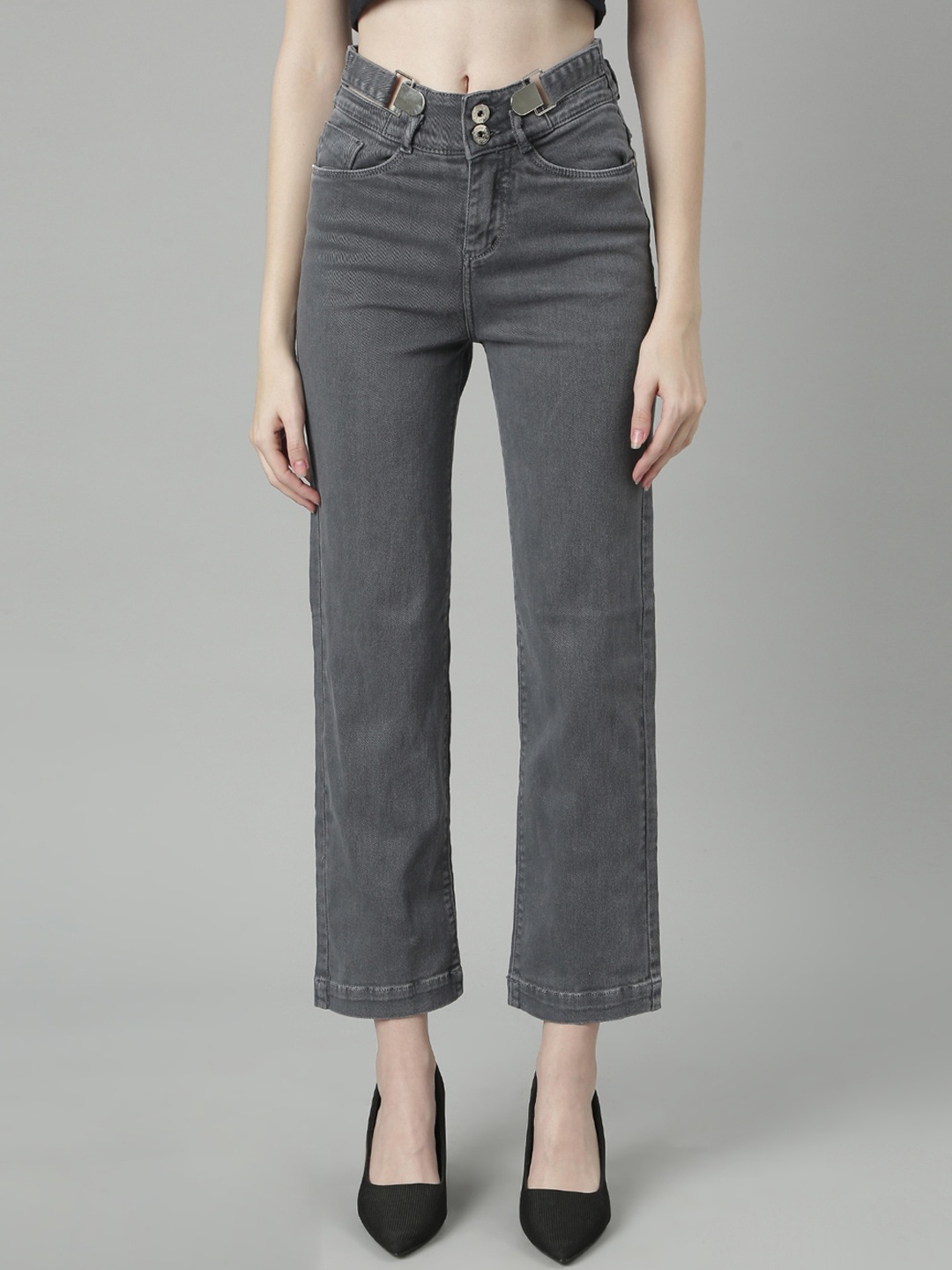 SHOWOFF Women Jean Straight Fit Acid Wash Clean Look Mid-Rise Stretchable Jeans, Grey
SHOWOFF Women Jean Straight Fit Acid Wash Clean Look Mid-Rise Stretchable Jeans, Grey