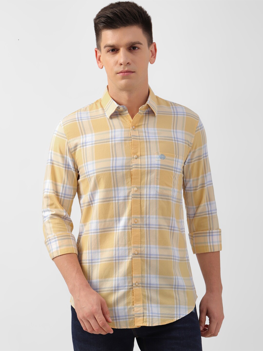 PETER ENGLAND UNIVERSITY Slim Fit Tartan Checked Spread Collar Cotton Casual Shirt, Yellow
PETER ENGLAND UNIVERSITY Slim Fit Tartan Checked Spread Collar Cotton Casual Shirt, Yellow