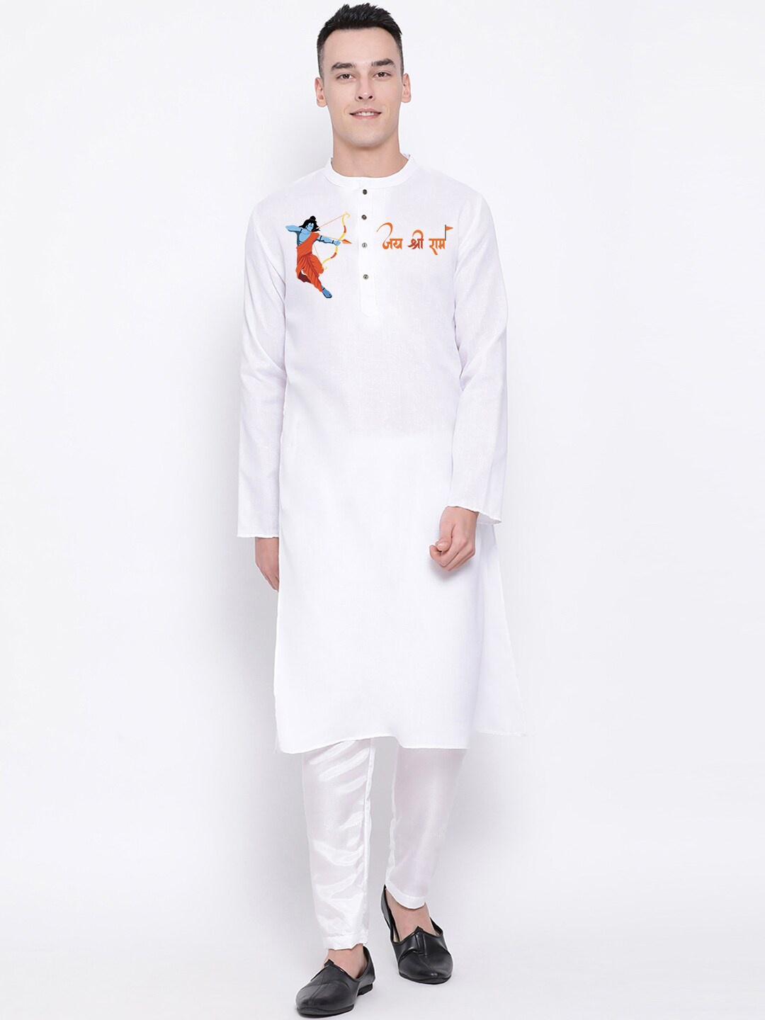 DEVOILER Graphic Printed Mandarin Collar Regular Kurta with Pyjamas, White
DEVOILER Graphic Printed Mandarin Collar Regular Kurta with Pyjamas, White