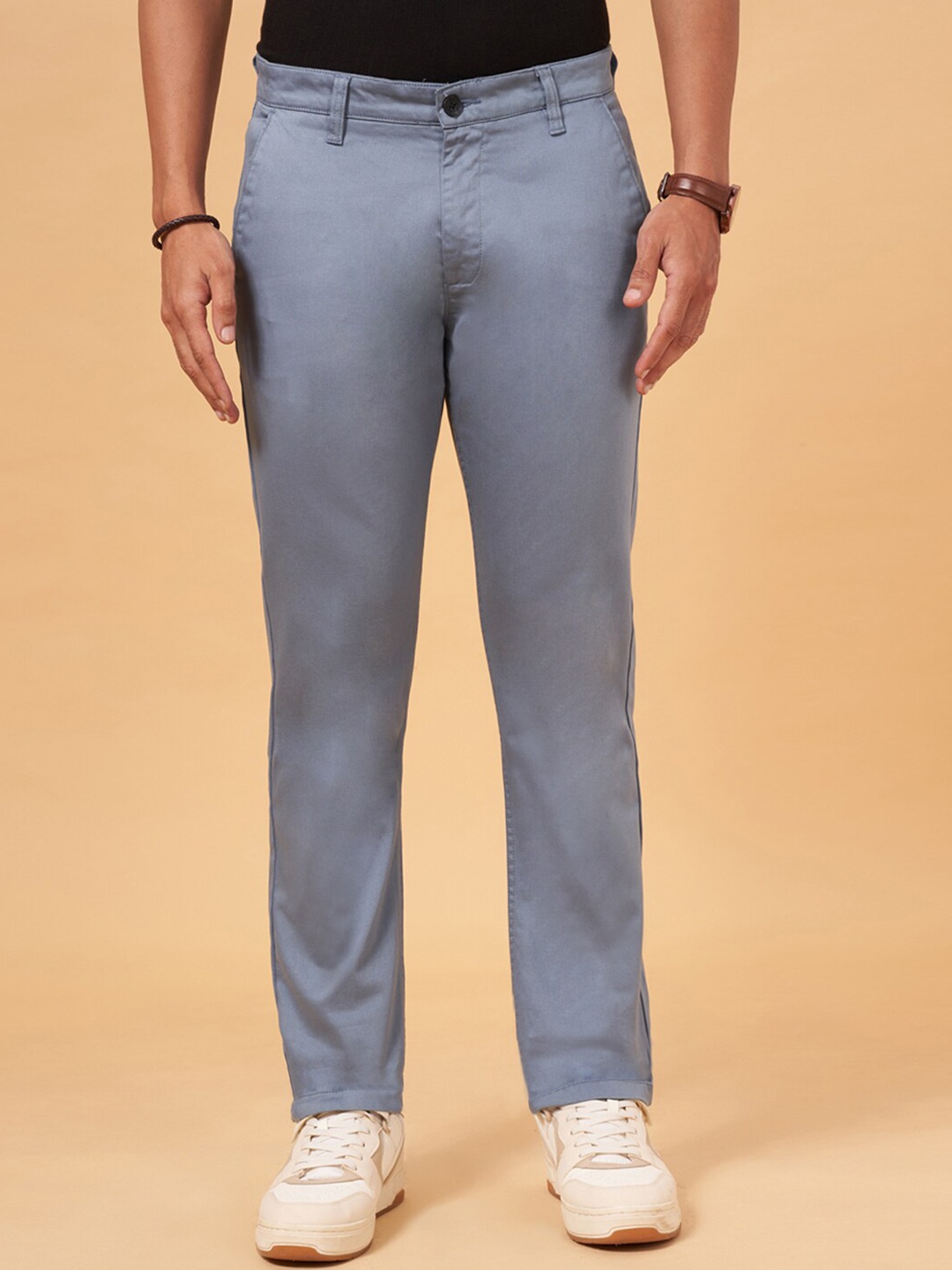 BYFORD by Pantaloons Men Slim Fit Low-Rise Plain Cotton Regular Trousers, Blue
BYFORD by Pantaloons Men Slim Fit Low-Rise Plain Cotton Regular Trousers, Blue