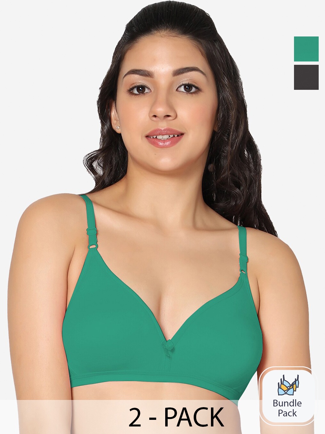 In Care Pack Of 2 Non Padded Non-Wired Seamless Cotton T-shirt Bra With All Day Comfort, Green
In Care Pack Of 2 Non Padded Non-Wired Seamless Cotton T-shirt Bra With All Day Comfort, Green