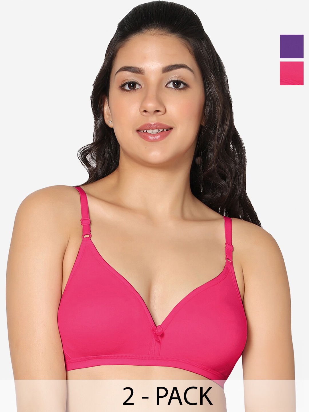 In Care Pack Of 2 Non Padded Non-Wired Seamless Cotton T-shirt Bra With All Day Comfort, Pink
In Care Pack Of 2 Non Padded Non-Wired Seamless Cotton T-shirt Bra With All Day Comfort, Pink