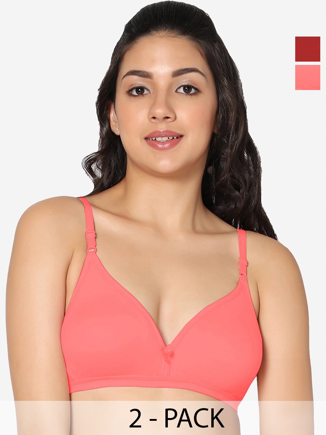 In Care Pack Of 2 Non Padded Half Coverage Pure Cotton T-shirt Bra With All Day Comfort, Red
In Care Pack Of 2 Non Padded Half Coverage Pure Cotton T-shirt Bra With All Day Comfort, Red