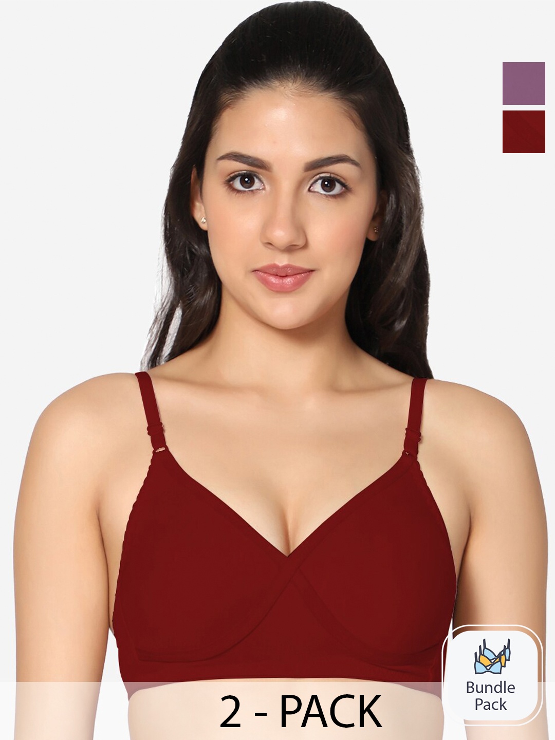 In Care Pack Of 2 Half Coverage Non Padded Pure Cotton T-shirt Bra With All Day Comfort, Maroon
In Care Pack Of 2 Half Coverage Non Padded Pure Cotton T-shirt Bra With All Day Comfort, Maroon