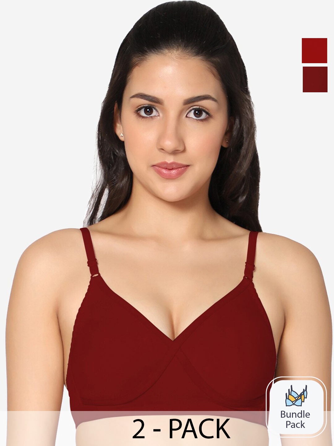 In Care Pack Of 2 Half Coverage Non Padded Pure Cotton T-shirt Bra With All Day Comfort, Maroon
In Care Pack Of 2 Half Coverage Non Padded Pure Cotton T-shirt Bra With All Day Comfort, Maroon