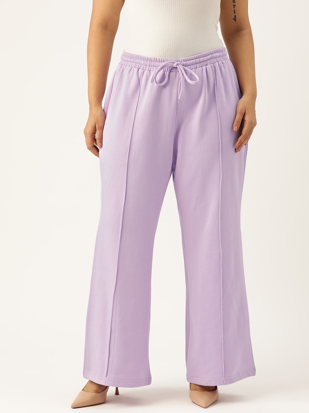 theRebelinme Plus Size Relaxed High-Rise Easy Wash Pleated Fleece Trousers, Lavender
theRebelinme Plus Size Relaxed High-Rise Easy Wash Pleated Fleece Trousers, Lavender