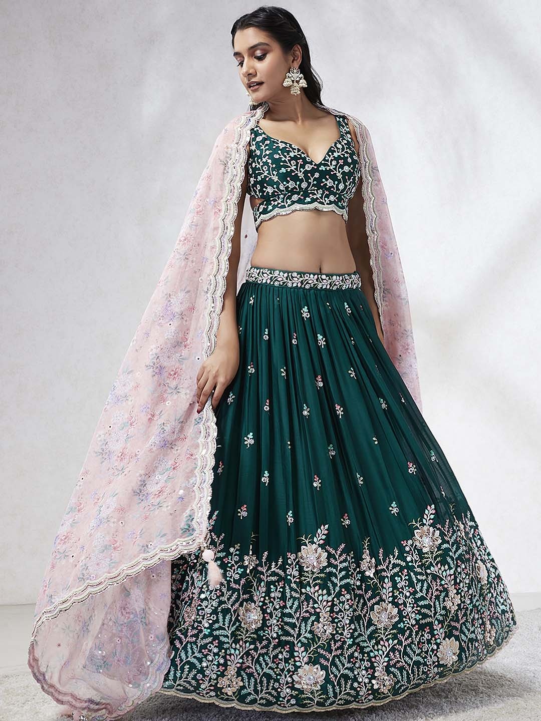 panchhi Embroidered Sequinned Semi-Stitched Lehenga & Unstitched Blouse With Dupatta, Teal
panchhi Embroidered Sequinned Semi-Stitched Lehenga & Unstitched Blouse With Dupatta, Teal