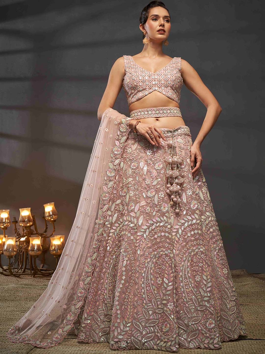 panchhi Pink Embroidered Sequinned Semi-Stitched Lehenga & Unstitched Blouse With Dupatta
panchhi Pink Embroidered Sequinned Semi-Stitched Lehenga & Unstitched Blouse With Dupatta