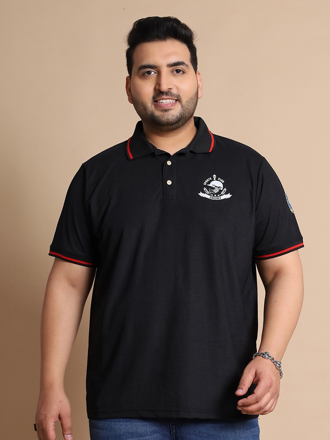 bigbanana Plus Size Graphic Printed Polo Collar Bio Finish T-shirt, Black
bigbanana Plus Size Graphic Printed Polo Collar Bio Finish T-shirt, Black