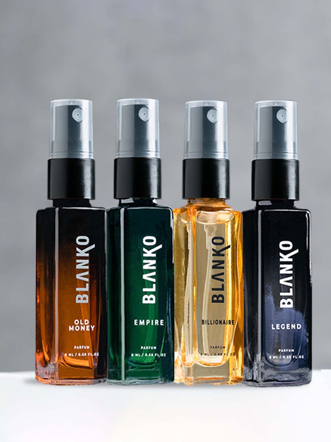 BLANKO Men Set of 4 Long Lasting Parfum 8 ml each - Billionaire+Old Money+Empire+Legend, Brown
BLANKO Men Set of 4 Long Lasting Parfum 8 ml each - Billionaire+Old Money+Empire+Legend, Brown