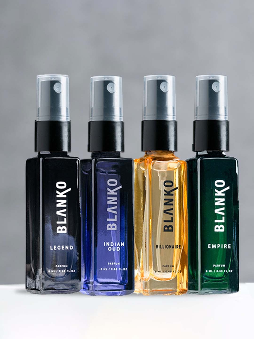 BLANKO Men Set of 4 Long Lasting Parfum 8 ml each - Billionaire+Legend+Empire+Indian Oud, Purple
BLANKO Men Set of 4 Long Lasting Parfum 8 ml each - Billionaire+Legend+Empire+Indian Oud, Purple