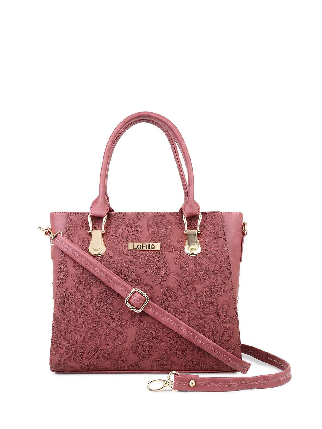 LaFille Textured PU Structured Handheld Bag, Purple 
LaFille Textured PU Structured Handheld Bag, Purple