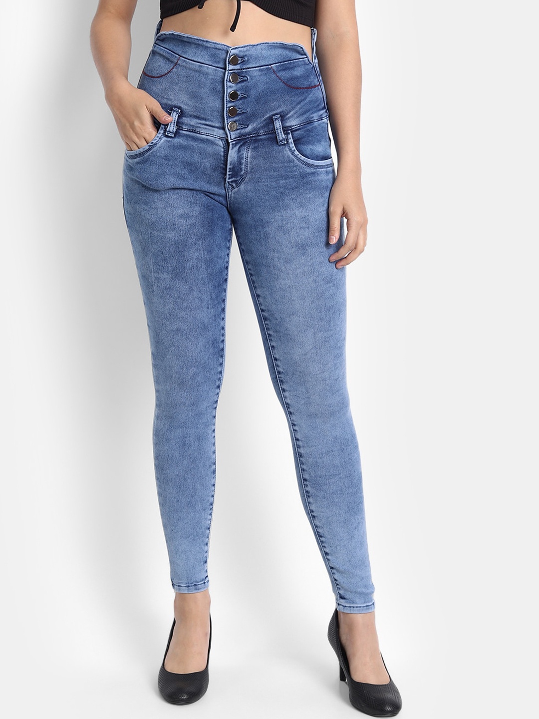 BROADSTAR Women Jean Skinny Fit High Rise Clean Look Heavy Fade Stretchable Jeans, Blue
BROADSTAR Women Jean Skinny Fit High Rise Clean Look Heavy Fade Stretchable Jeans, Blue