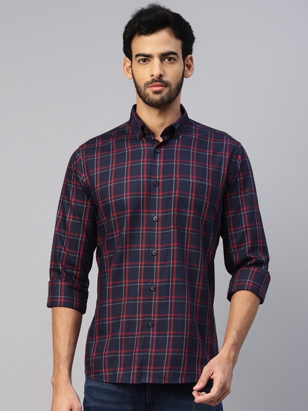 DON VINO Comfort Tartan Checks Button-Down Collar Long Sleeve Cotton Casual Shirt, Navy blue
DON VINO Comfort Tartan Checks Button-Down Collar Long Sleeve Cotton Casual Shirt, Navy blue