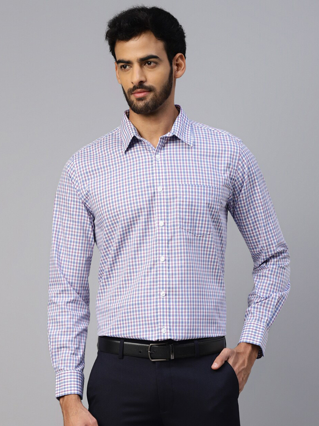 DON VINO Comfort Slim Fit Gingham Checked Spread Collar Long Sleeve Cotton Formal Shirt, Blue
DON VINO Comfort Slim Fit Gingham Checked Spread Collar Long Sleeve Cotton Formal Shirt, Blue