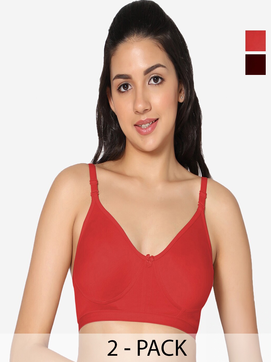 In Care Pack Of 2 Full Coverage Non Padded Pure Cotton T-shirt Bra With All Day Comfort, Red
In Care Pack Of 2 Full Coverage Non Padded Pure Cotton T-shirt Bra With All Day Comfort, Red