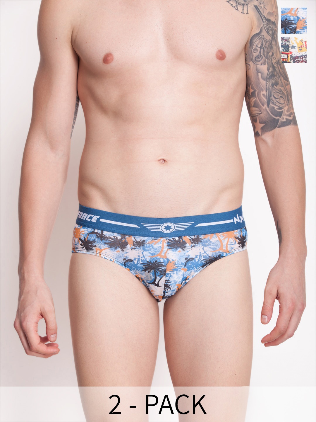 Force NXT Pack Of 2 Printed Anti Microbial Pure Cotton Basic Briefs MNFL-11-ASST-C3-PO2, Blue
Force NXT Pack Of 2 Printed Anti Microbial Pure Cotton Basic Briefs MNFL-11-ASST-C3-PO2, Blue