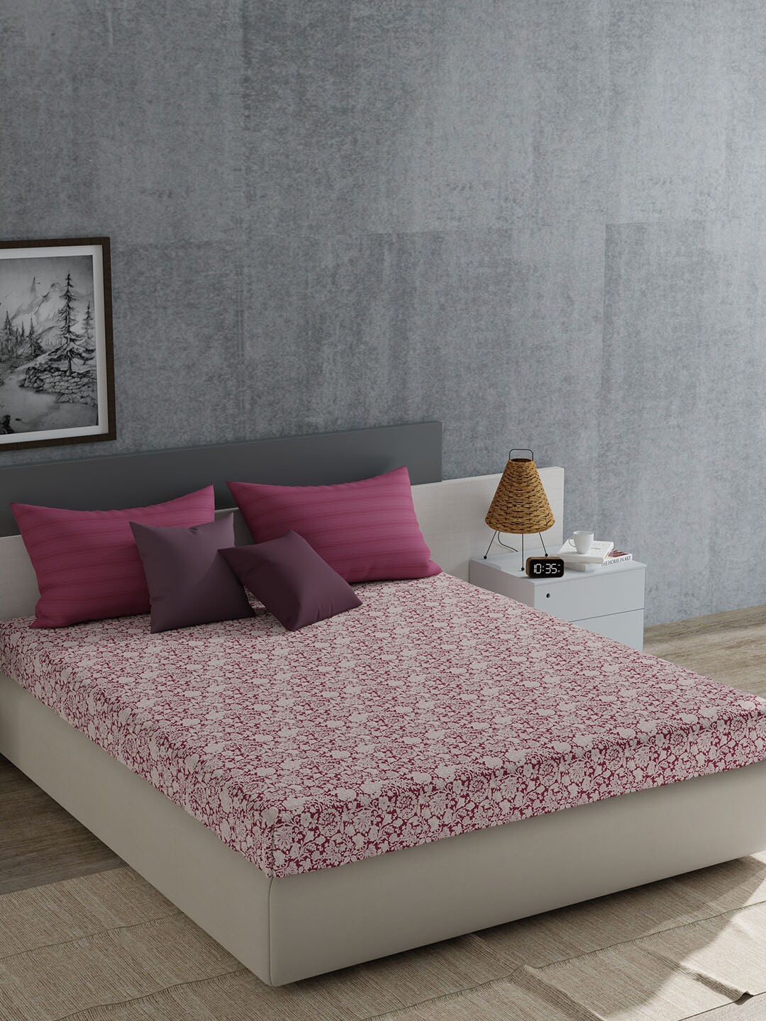 MYTRIDENT Everyday Purple & White Floral Cotton 120 TC Queen Bedsheet with 2 Pillow Covers
MYTRIDENT Everyday Purple & White Floral Cotton 120 TC Queen Bedsheet with 2 Pillow Covers