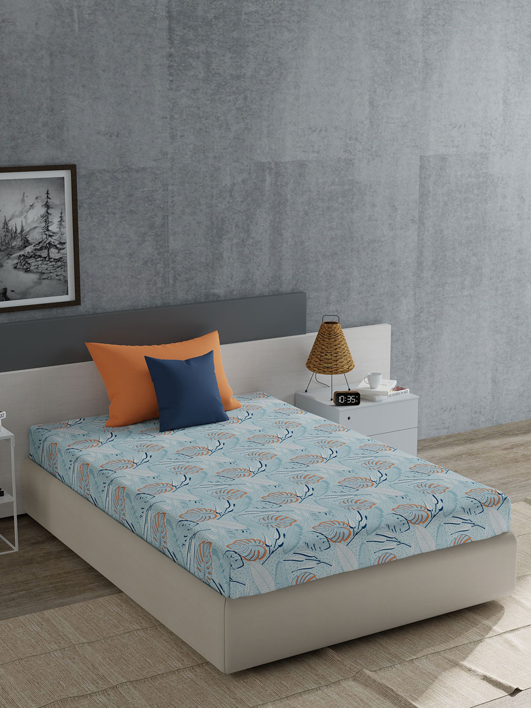 MYTRIDENT Everyday Coral & Blue Floral Cotton 120 TC Single Bedsheet & 1 Pillow Cover
MYTRIDENT Everyday Coral & Blue Floral Cotton 120 TC Single Bedsheet & 1 Pillow Cover