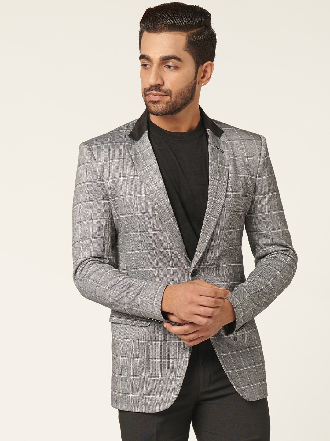 MR BUTTON Slim-Fit Checked Notched Lapel Collar Single-Breasted Casual Blazer, White
MR BUTTON Slim-Fit Checked Notched Lapel Collar Single-Breasted Casual Blazer, White