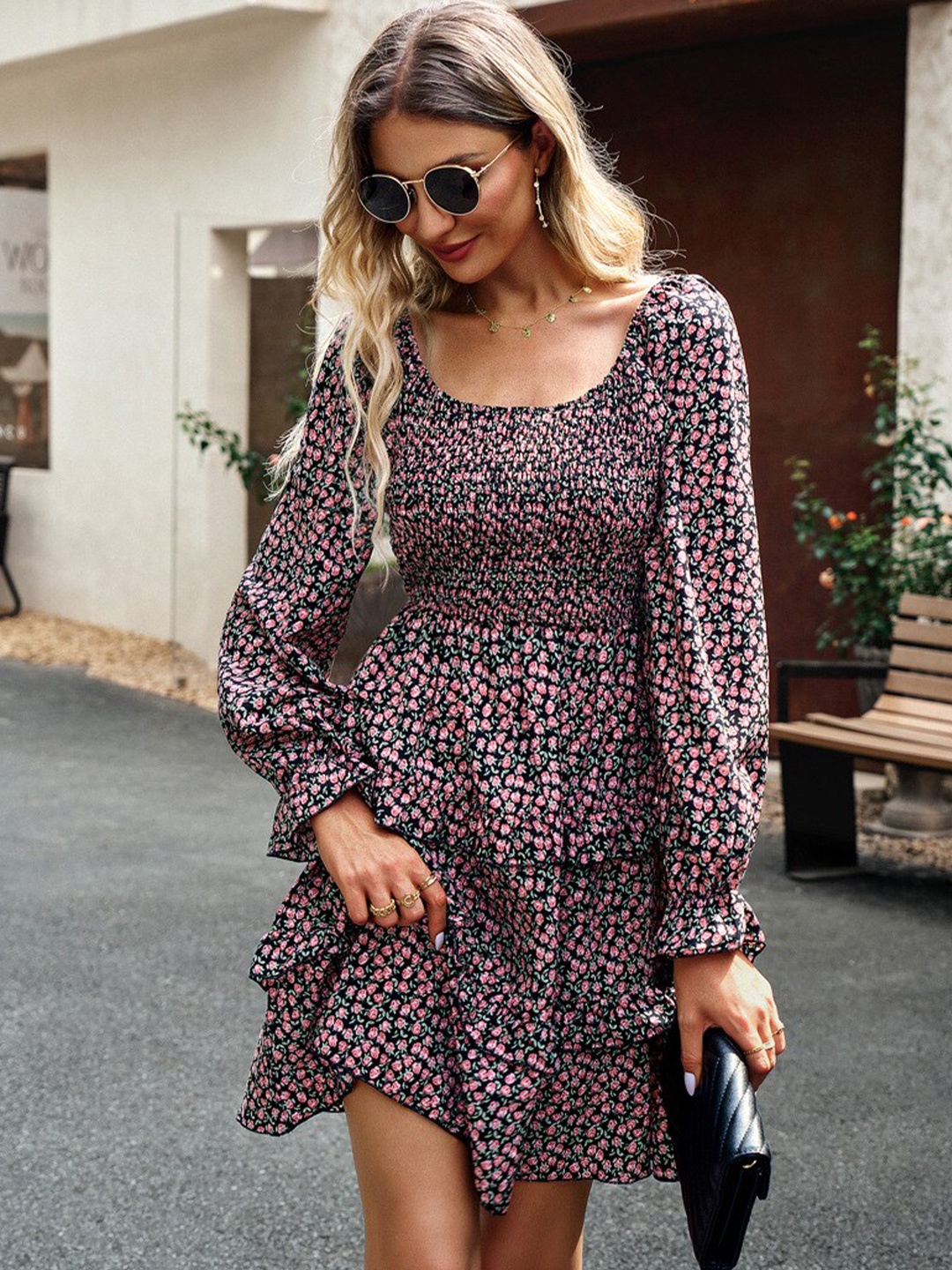 StyleCast Black Floral Printed Off-Shoulder Puff Sleeve Layered Fit & Flare Dress
StyleCast Black Floral Printed Off-Shoulder Puff Sleeve Layered Fit & Flare Dress