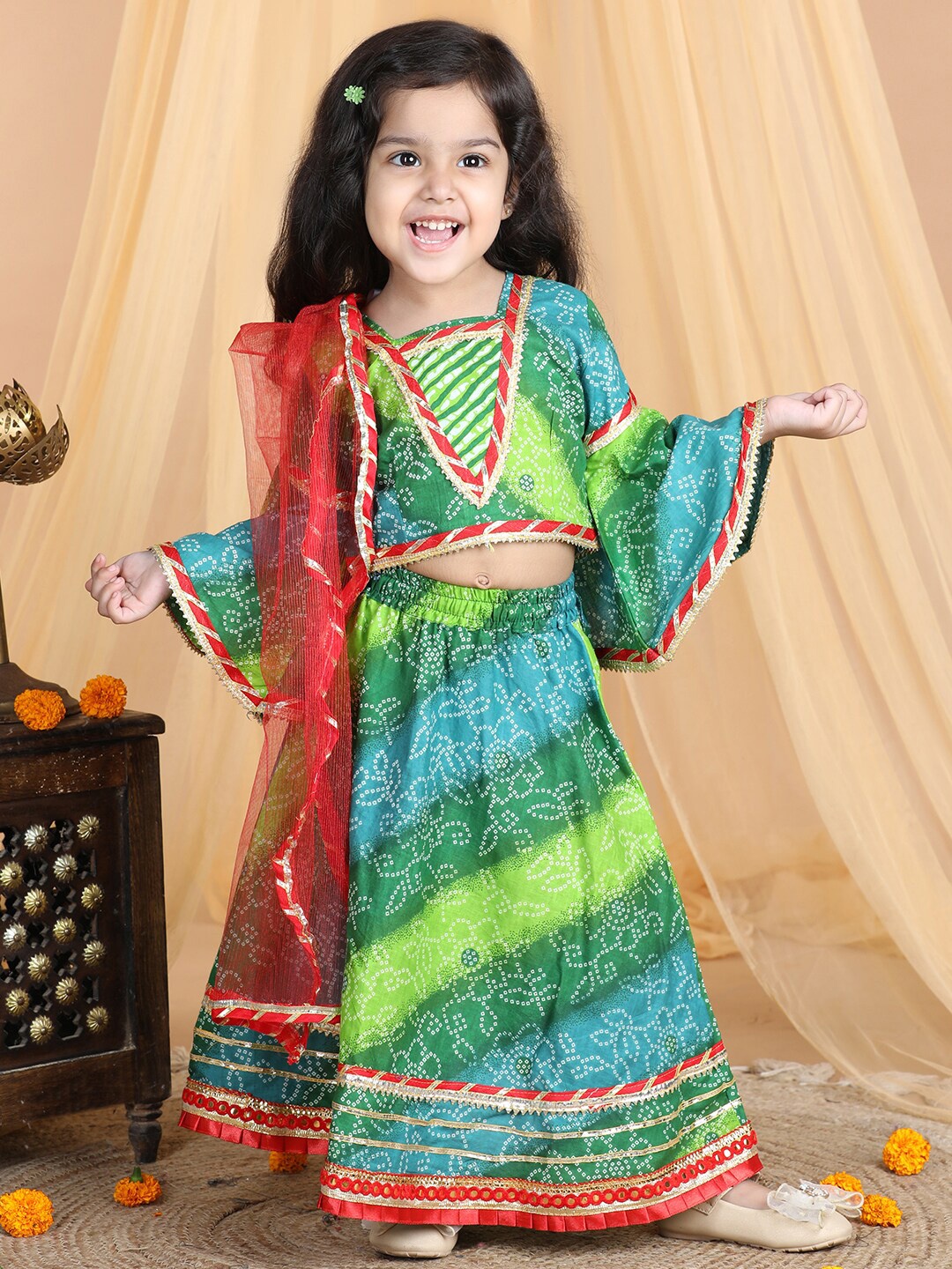 kidcetra Girls Bandhini Printed Ready to Wear Lehenga & Blouse With Dupatta, Green
kidcetra Girls Bandhini Printed Ready to Wear Lehenga & Blouse With Dupatta, Green