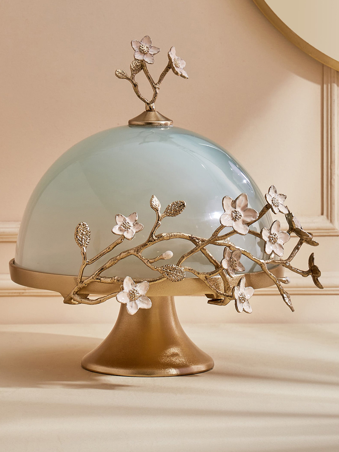 Home Centre Eternity Vivere Gold Toned & Blue Embellished Cake Stand With Glass Dome
Home Centre Eternity Vivere Gold Toned & Blue Embellished Cake Stand With Glass Dome