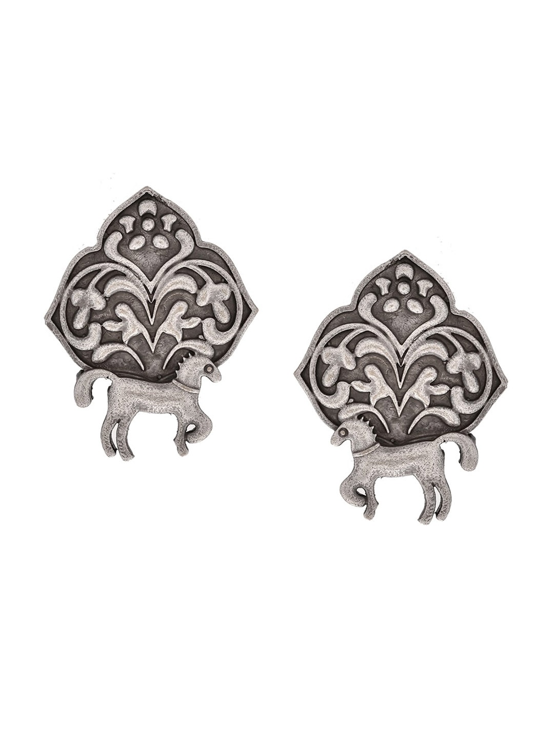 Infuzze Silver Plated Animal Shaped Studs Earrings