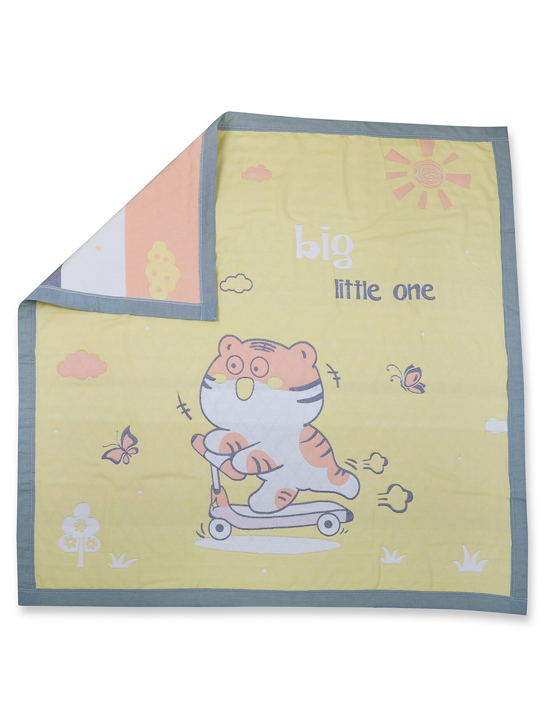 Baby Moo Yellow & Grey Cartoon Characters Cotton Mild Winter 210 GSM Single Bed Blanket
Baby Moo Yellow & Grey Cartoon Characters Cotton Mild Winter 210 GSM Single Bed Blanket
