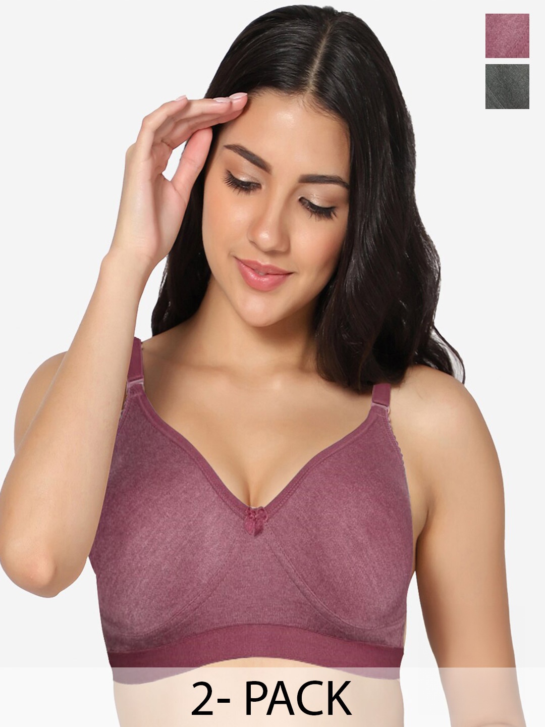 In Care Pack Of 2 Full Coverage All Day Comfort Super Support Cotton T-shirt Bra, Purple
In Care Pack Of 2 Full Coverage All Day Comfort Super Support Cotton T-shirt Bra, Purple