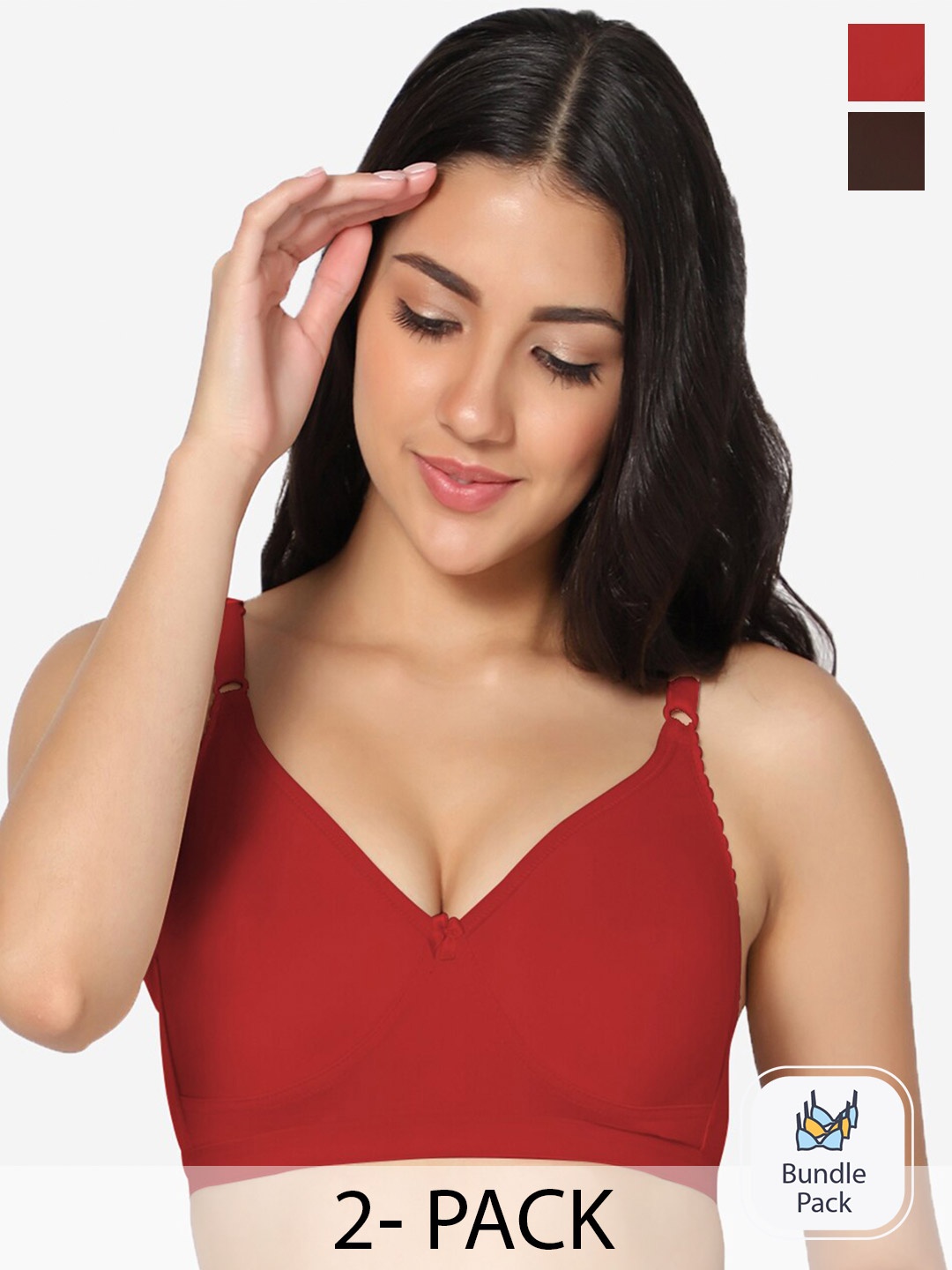 In Care Pack Of 2 Non-Padded Full Coverage All Day Comfort Seamless Cotton T-shirt Bra, Red
In Care Pack Of 2 Non-Padded Full Coverage All Day Comfort Seamless Cotton T-shirt Bra, Red