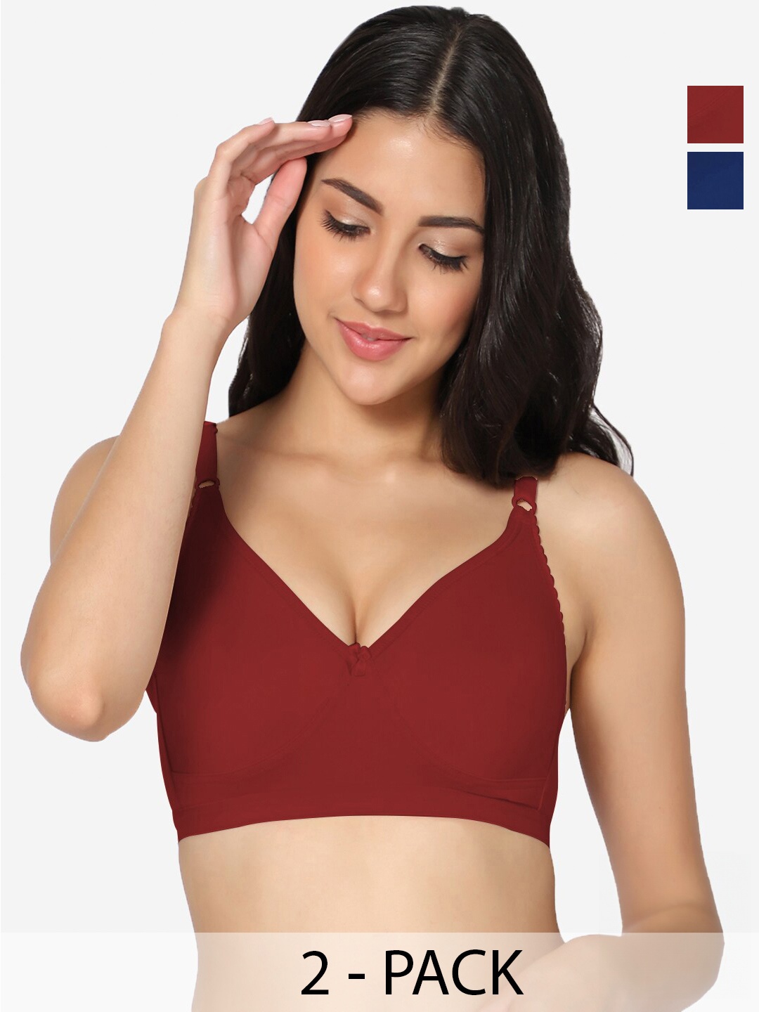 In Care Pack of 2 Full Coverage Non Padded Pure Cotton T-shirt Bras With All Day Comfort, Red
In Care Pack of 2 Full Coverage Non Padded Pure Cotton T-shirt Bras With All Day Comfort, Red