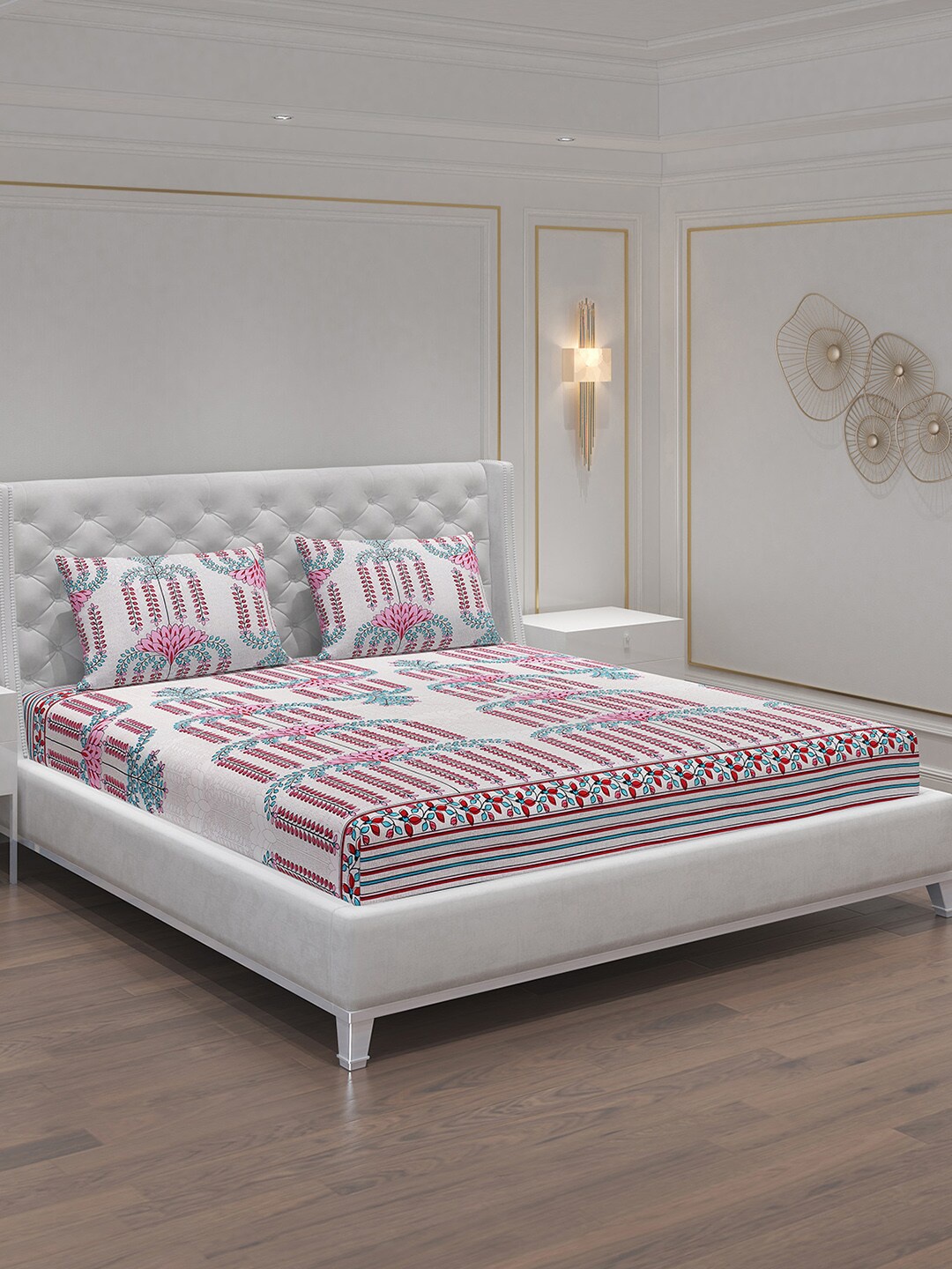 Moca By Monte Carlo Dazzle White Floral Microfiber 120 TC Queen Bedsheet & 2 Pillow Covers
Moca By Monte Carlo Dazzle White Floral Microfiber 120 TC Queen Bedsheet & 2 Pillow Covers
